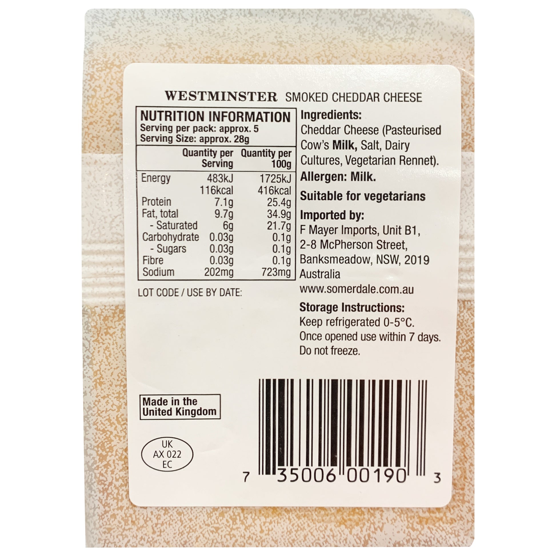Westminster - Smoked Cheddar | Harris Farm Online