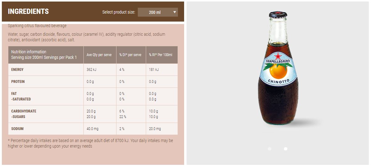 San Pellegrino Chinotto 4 x 200ml