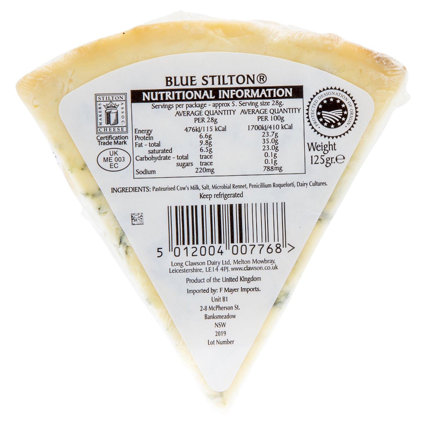 Blue Cheese Clawson Stilton 125g , Frdg1-Cheese - HFM, Harris Farm Markets
- 2