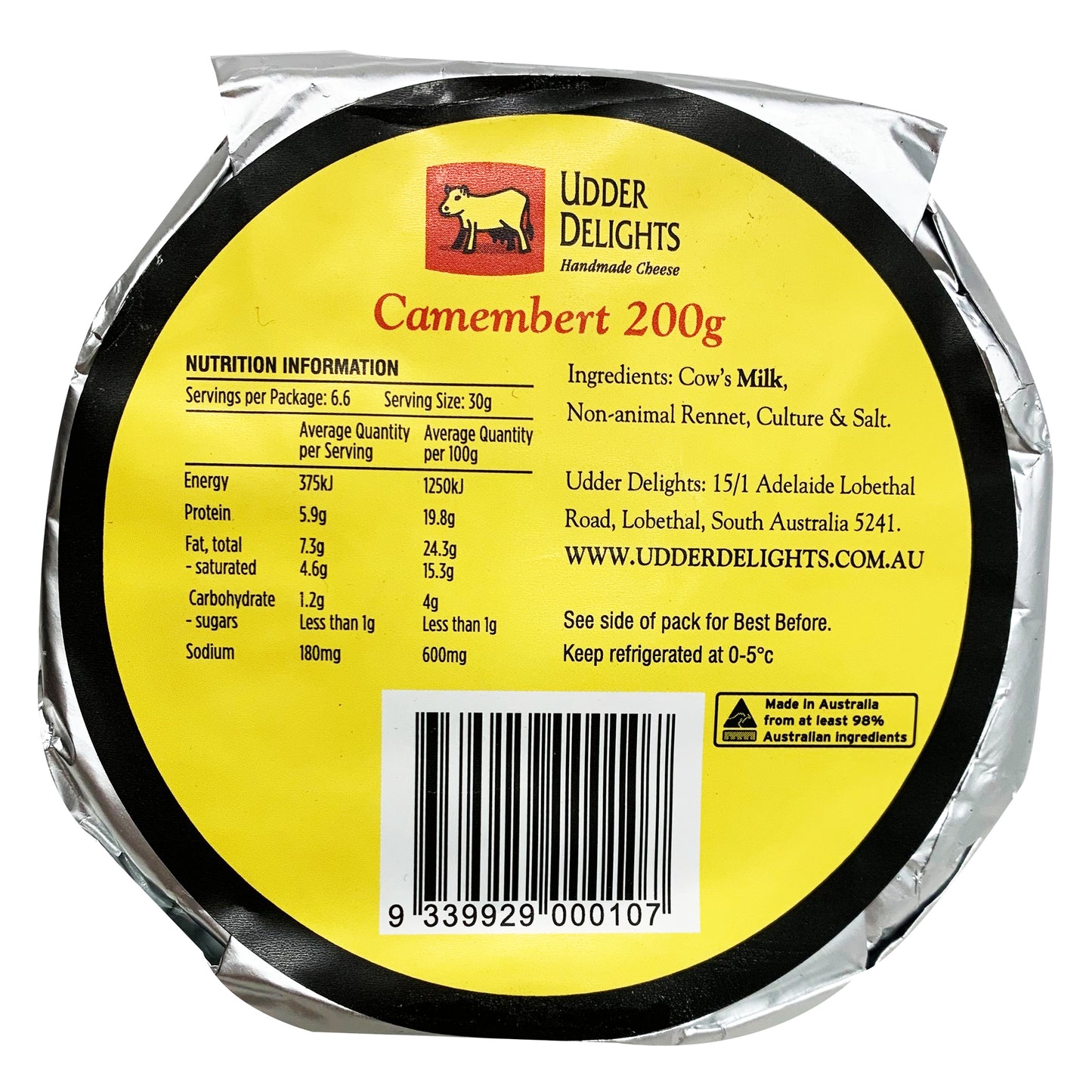 Camembert - Cheese Wheel - Udder Delights | Harris Farm Online