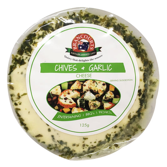 Flavoured Cream Cheese - Garlic & Chives (125g) Brancourts