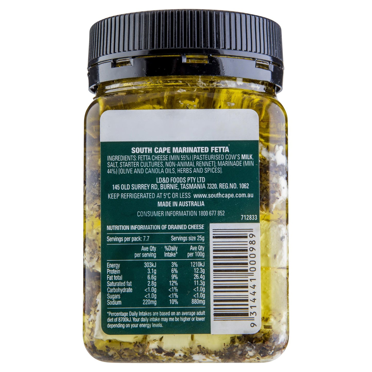Fetta South Cape Marinated 350g , Frdg1-Cheese - HFM, Harris Farm Markets
- 2