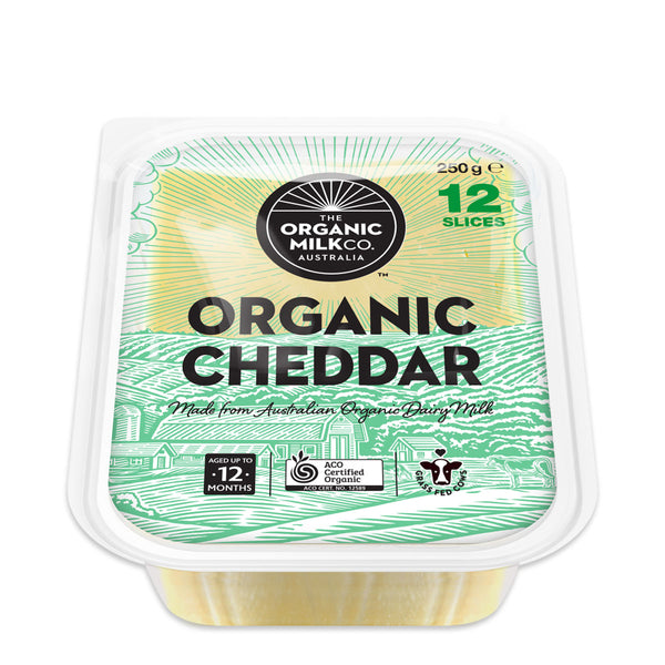 The Organic Milk Co Sliced Organic Cheddar Cheese 250g | Harris Farm Online