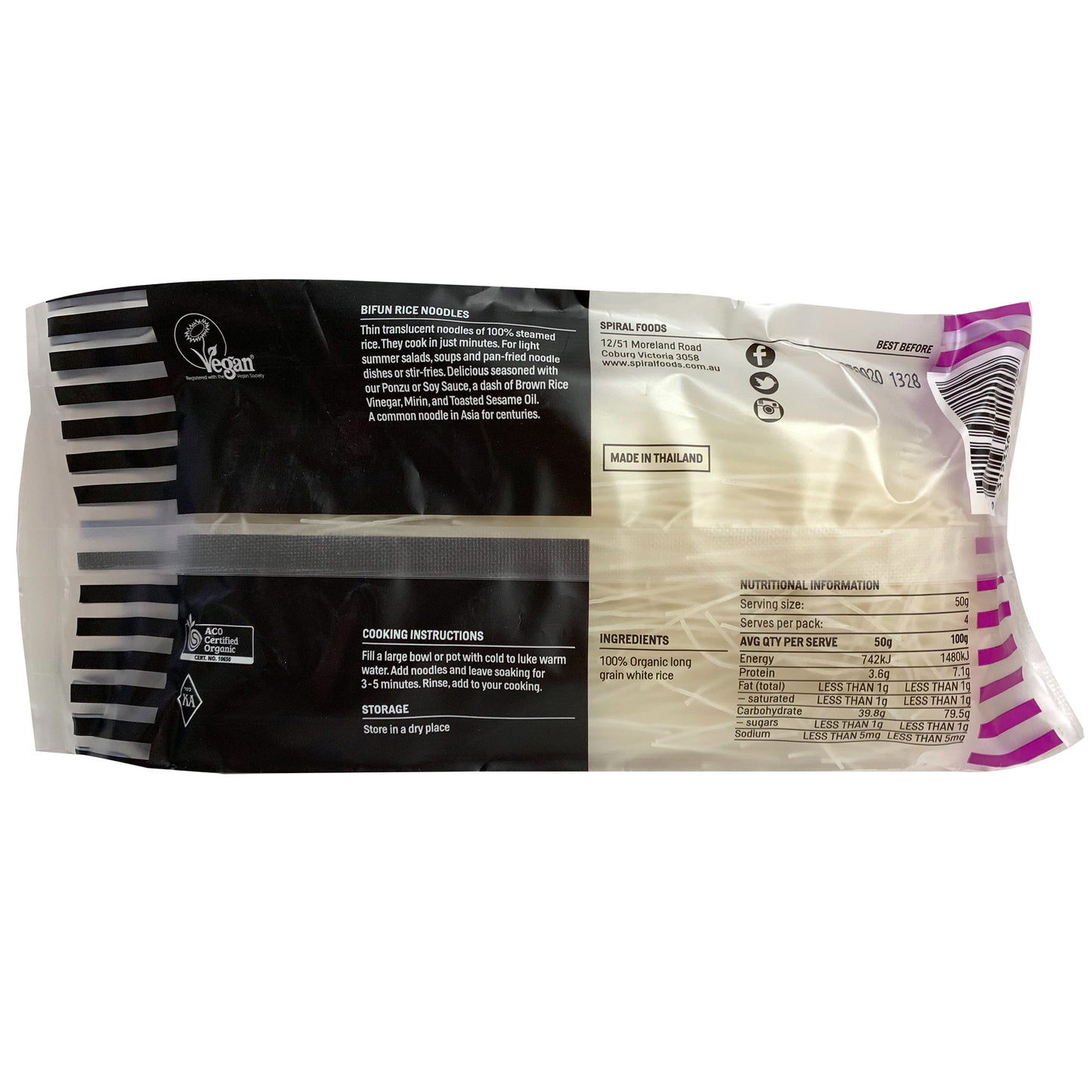 Spiral Foods Organic Gluten Free Bifun Rice Noodles 200g
