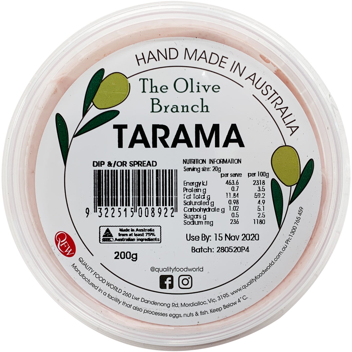 The Olive Branch Dips Tarama 200g