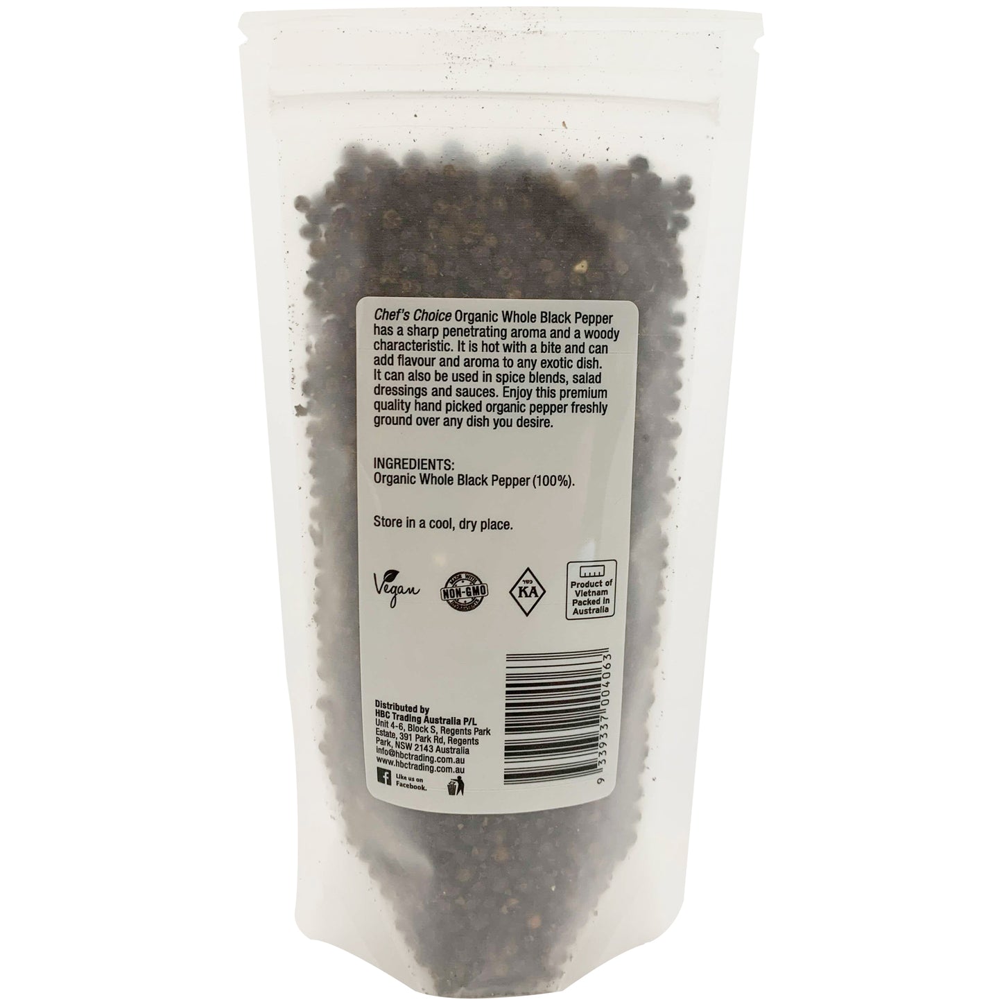 Chef's Choice Organic Whole Black Pepper 120g | Harris Farm Markets Online