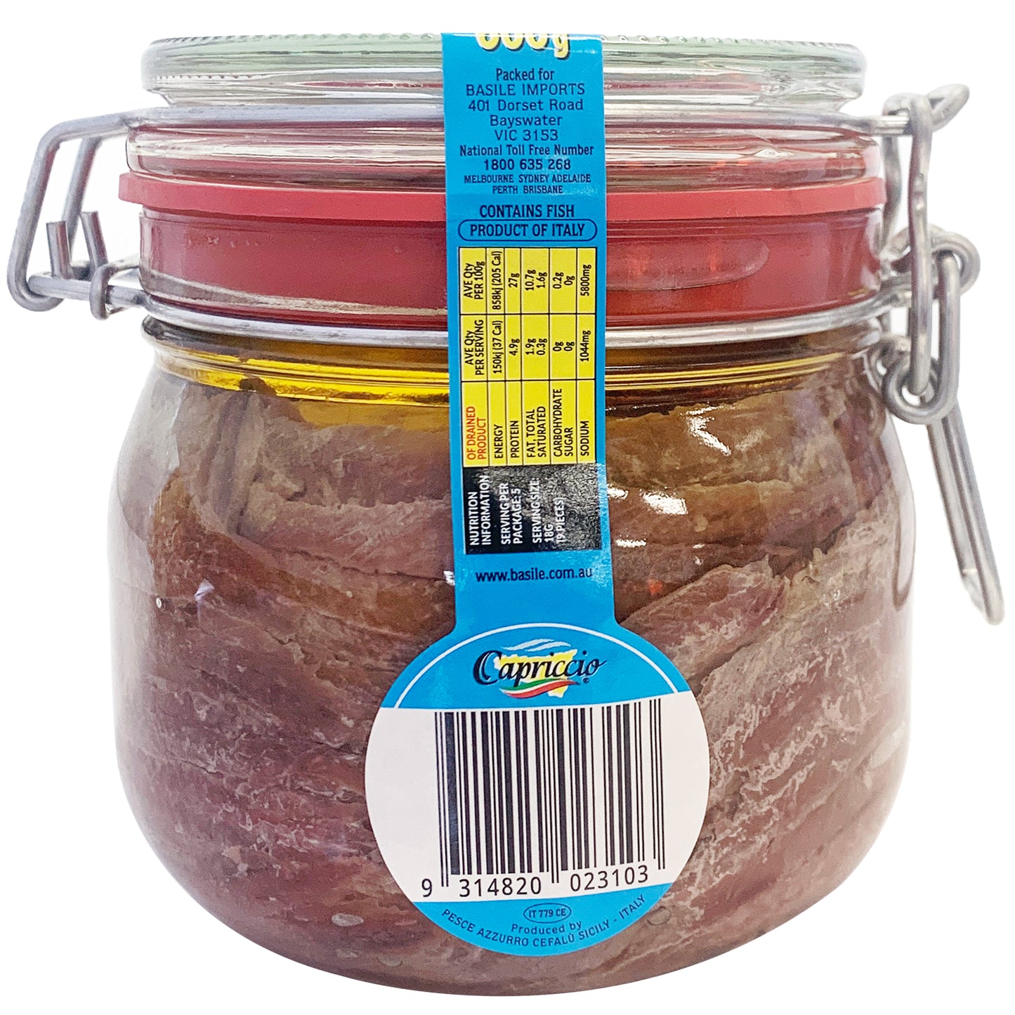 Capriccio - Anchovy Fillets - Classic - In Olive Oil | Harris Farm Online