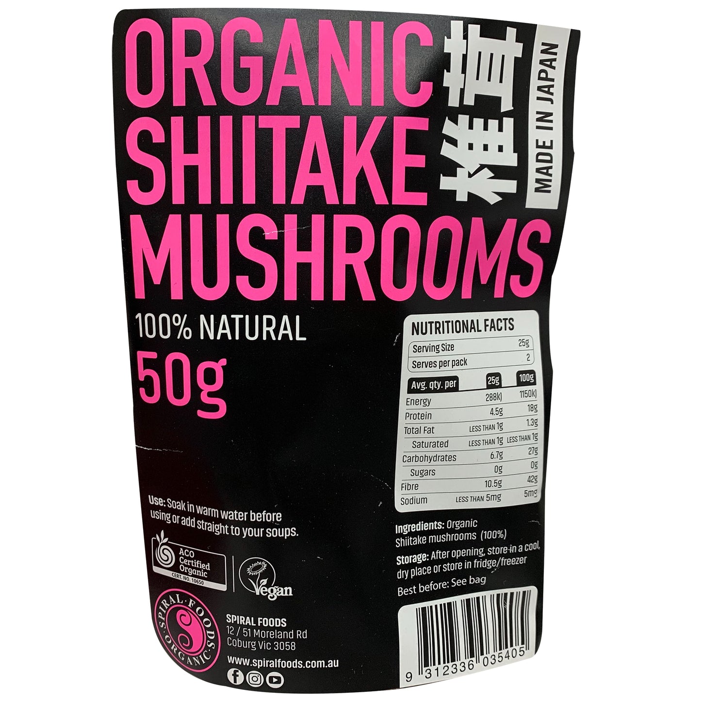 Spiral Foods Mushrooms Shiitake Organic 50g