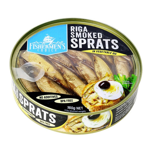 Fishermens Choice - Riga Smoked Sprats - in Vegetable Oil (160g)