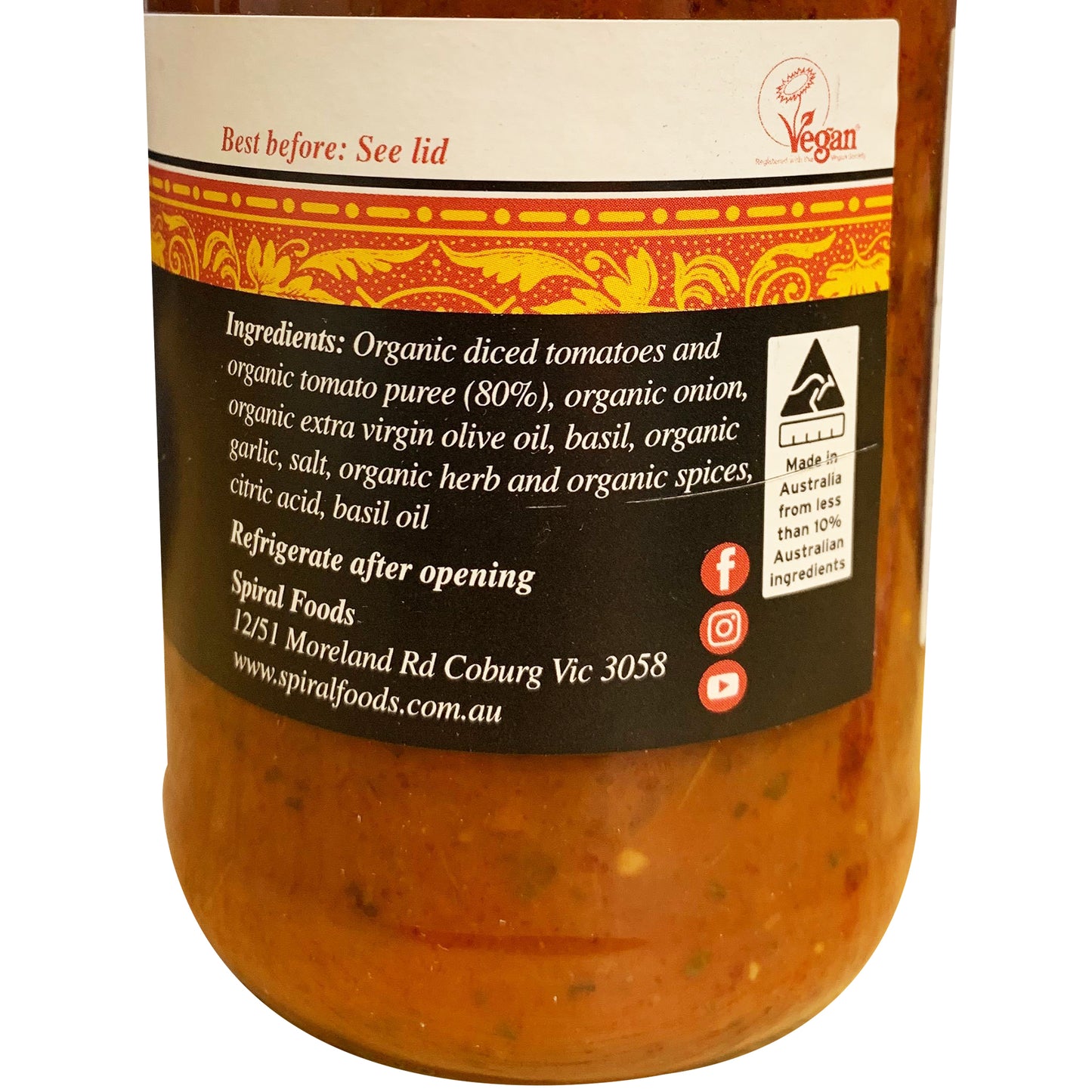 Spiral Foods - Pasta Sauce - Pizza or Pasta Organic (375g)