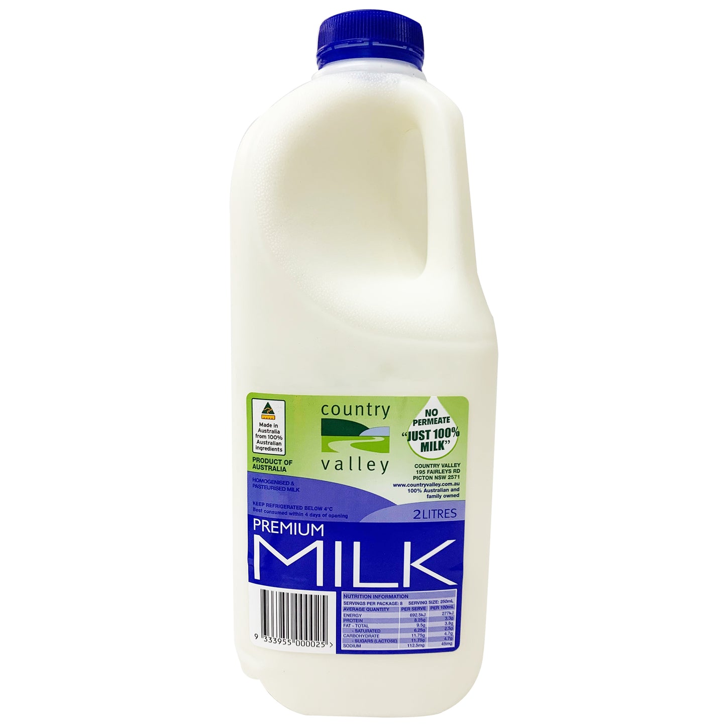 Country Valley Full Cream Milk 2L