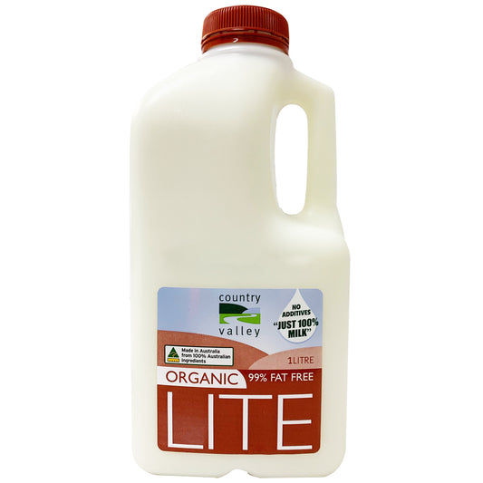 Country Valley Organic Lite Milk 1L