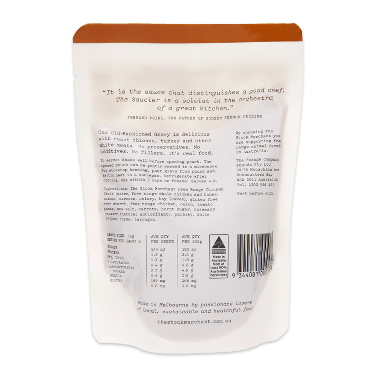The Stock Merchant Free Range Old Fashioned Chicken Gravy 300g | Harris Farm Markets Online