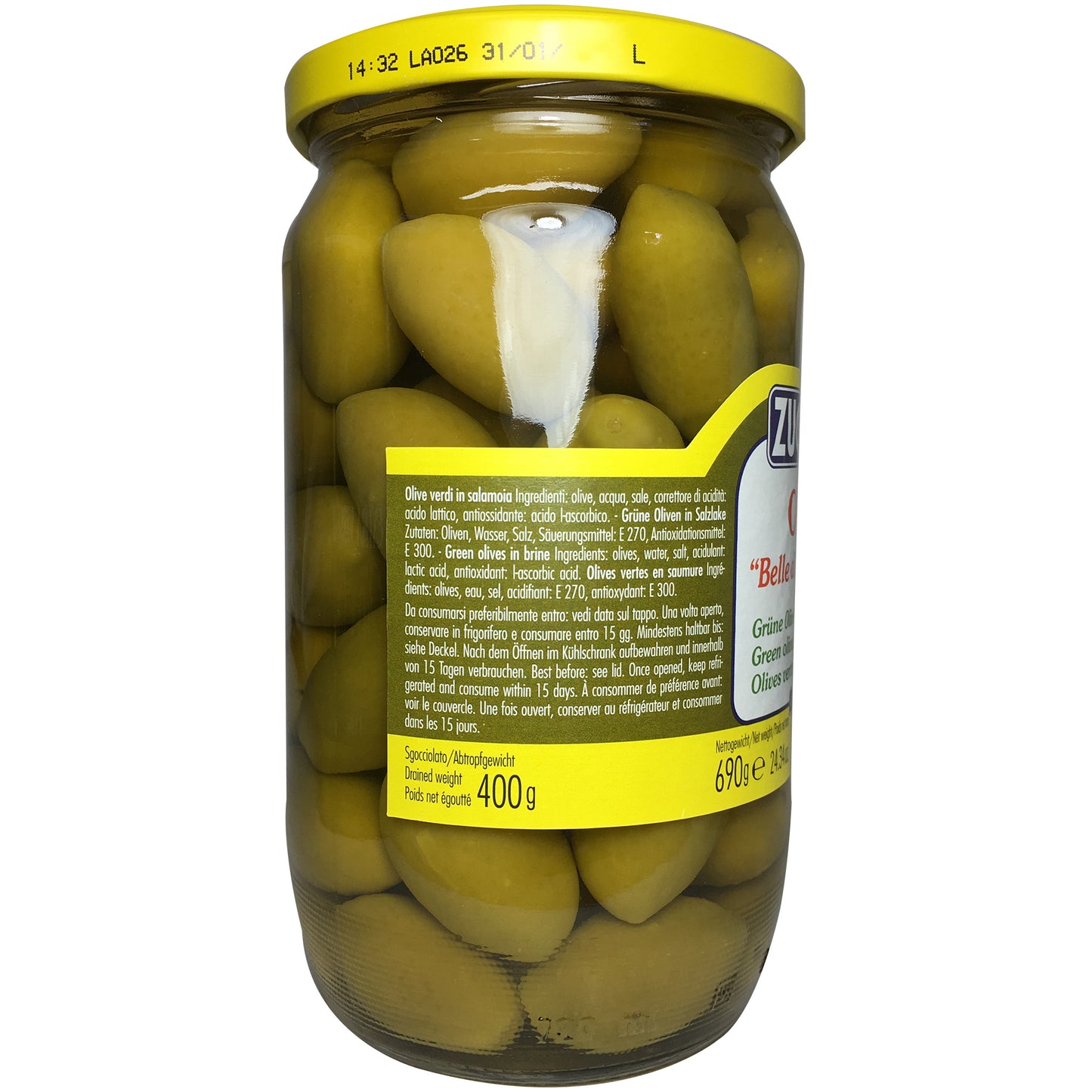 Zuccato Green Olives Belle Di Cerignola 690g