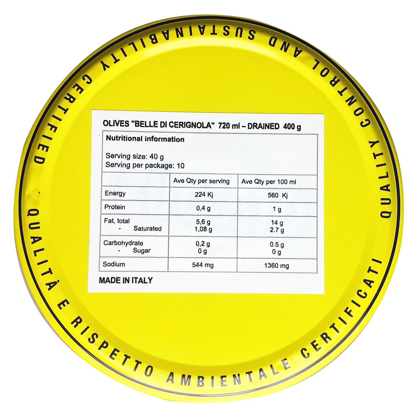 Zuccato Green Olives Belle Di Cerignola 690g