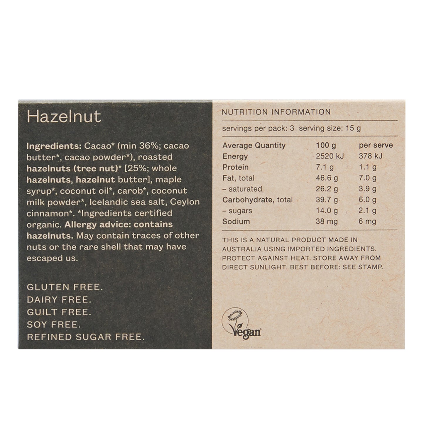 Pana Organic Hazelnut Chocolate | Harris Farm Online