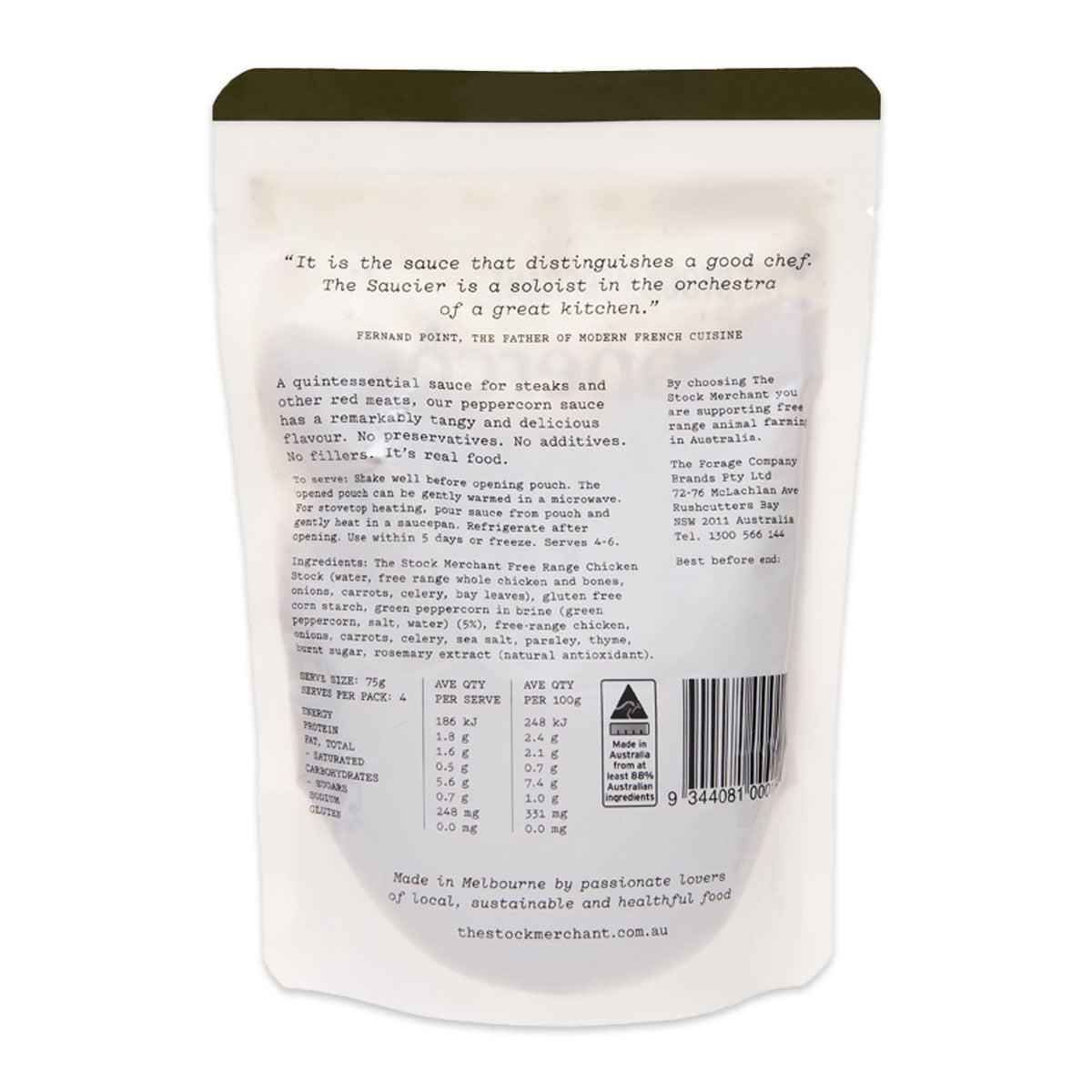 The Stock Merchant Peppercorn Sauce 300g | Harris Farm Markets Online