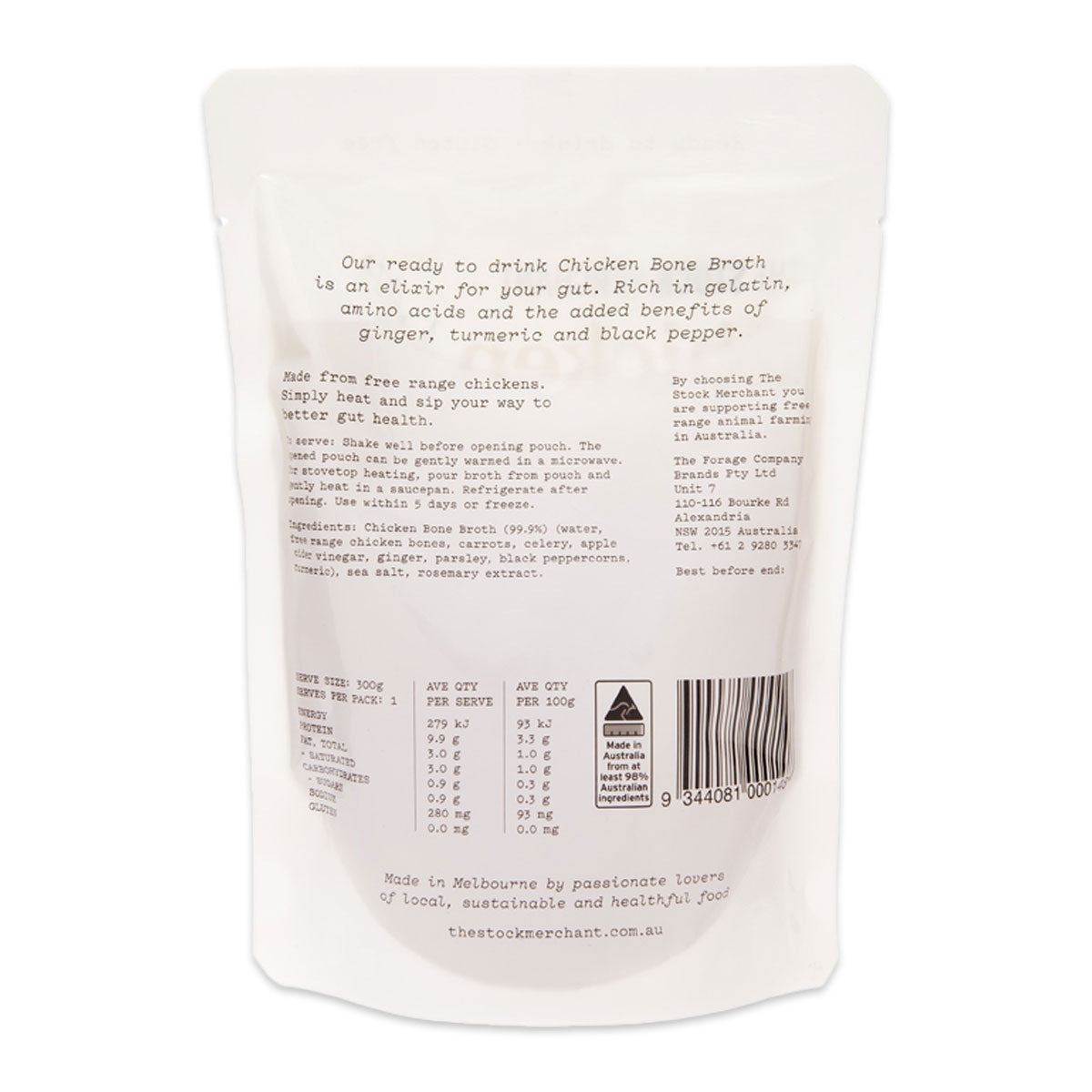 The Stock Merchant Ready to Drink Chicken Bone Broth 300g | Harris Farm Markets Online