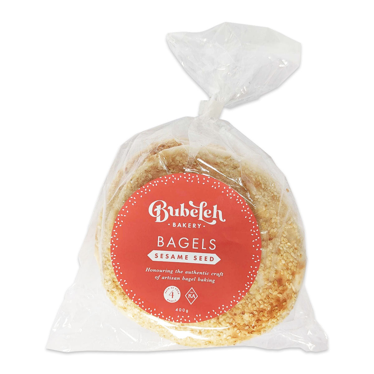 Bubeleh Bakery Bagels Sesame Seed x4 400g | Harris Farm Online