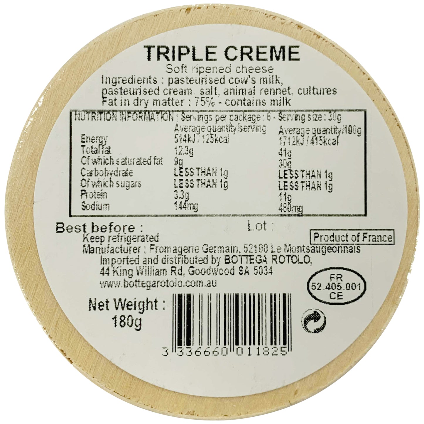 Fromagerie Germain Triple Cream Cheese | Harris Farm Online