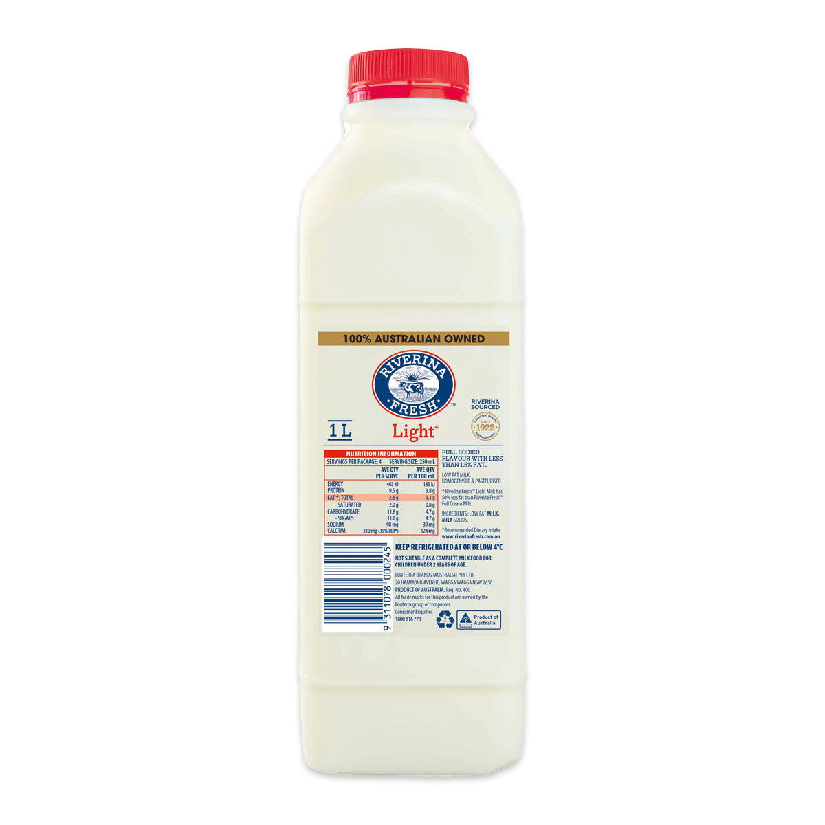 Riverina Fresh Lite Milk 1L