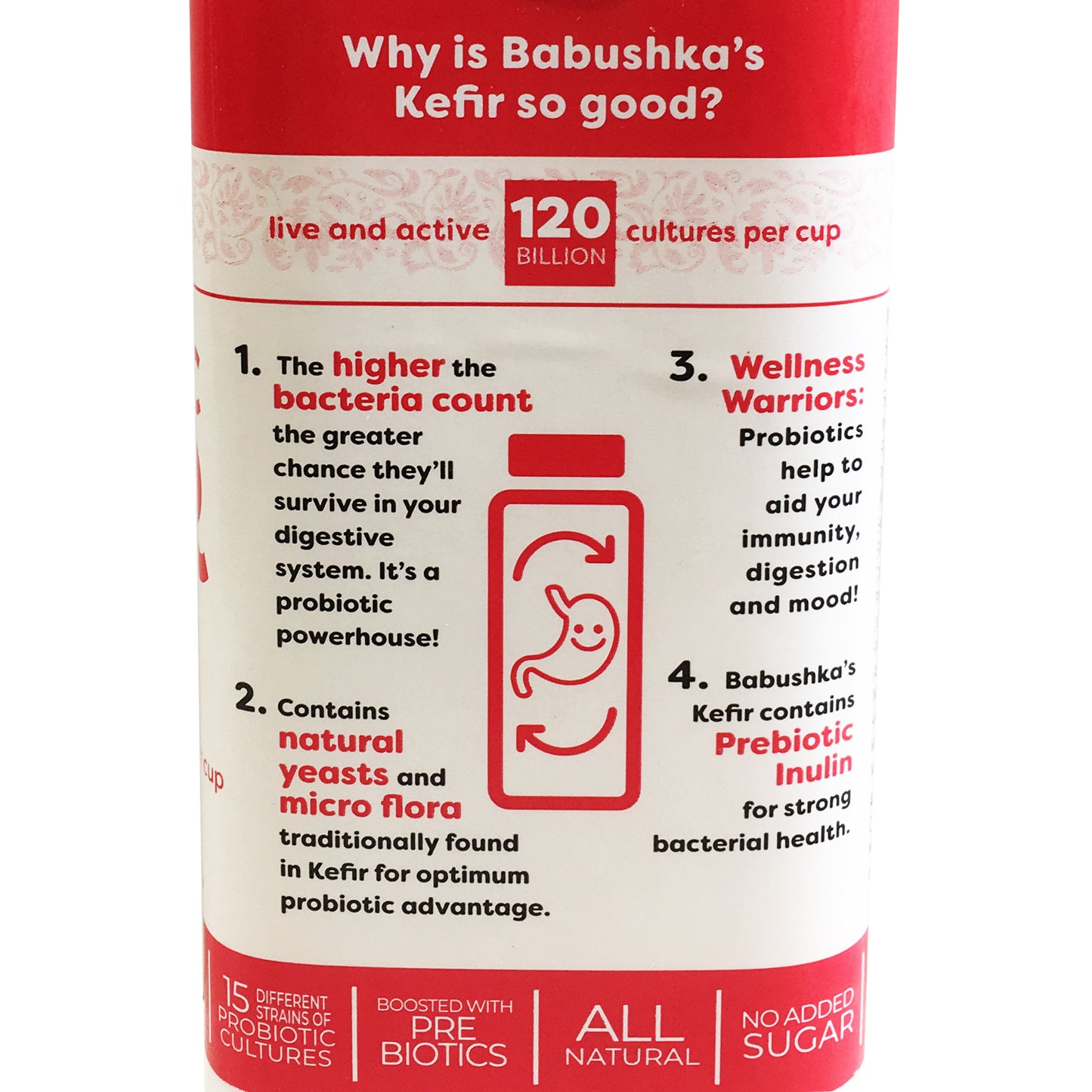 Babushka Yoghurt Probiotic Kefir Strawberries Cream 500g