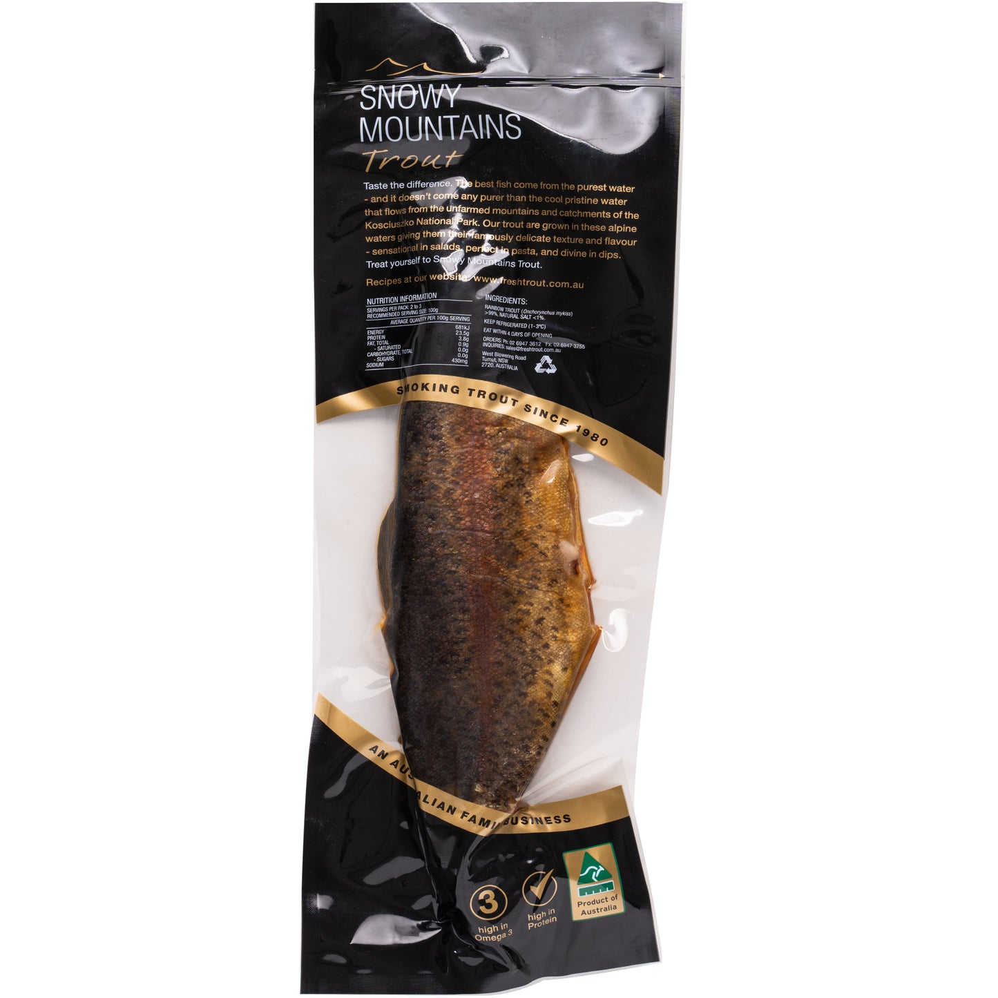 Snowy Mountains Smoked Trout Fillet | Harris Farm Online