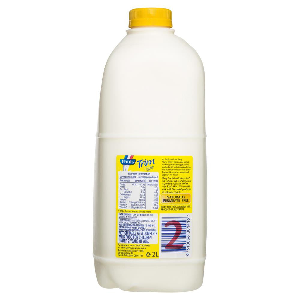 Pauls Milk Trim Light 2L , Frdg2-Dairy - HFM, Harris Farm Markets
- 2