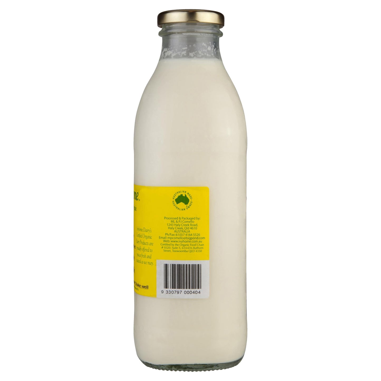 Ivyhome Milk Certified Organic Whole Milk 750ml , Frdg2-Dairy - HFM, Harris Farm Markets
- 3