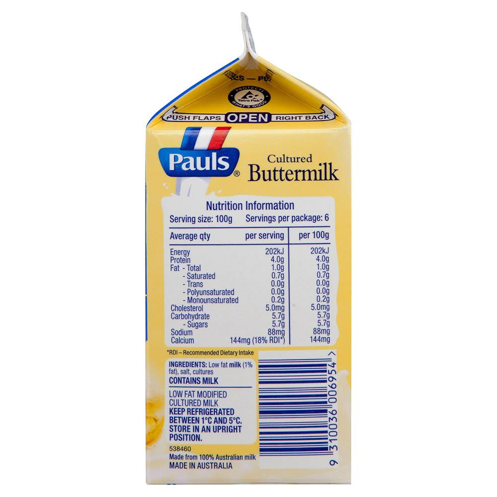 Pauls Milk Cultured Buttermilk 600mL , Frdg2-Dairy - HFM, Harris Farm Markets
- 2