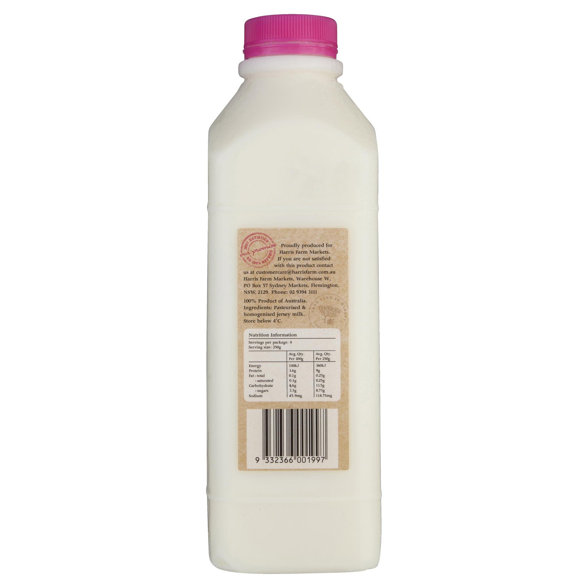 Harris Farm Milk Pure Pastures Just Jersey Skim 1L , Frdg2-Dairy - HFM, Harris Farm Markets
 - 2