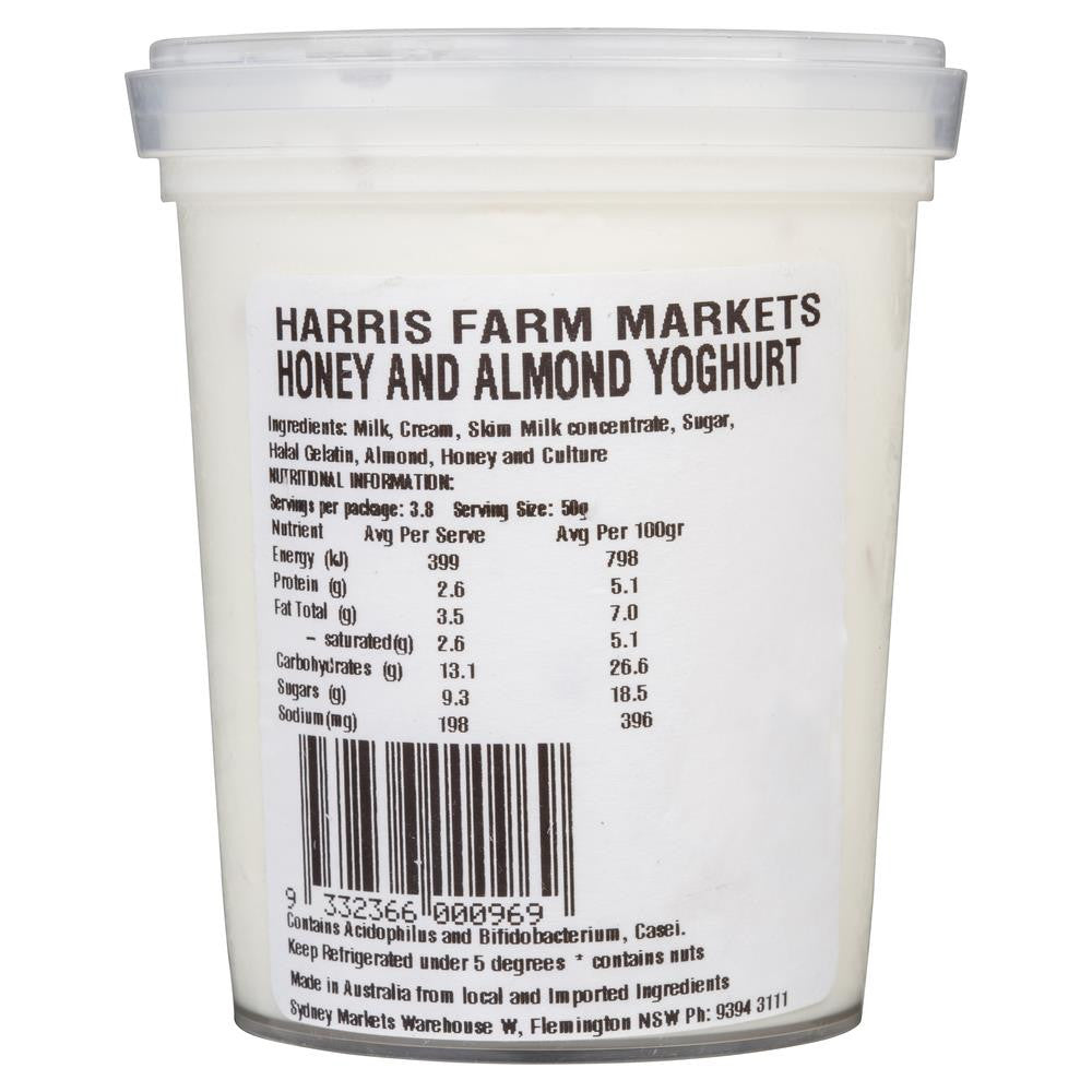 Honey and Almond Yoghurt 190g , Frdg2-Dairy - HFM, Harris Farm Markets