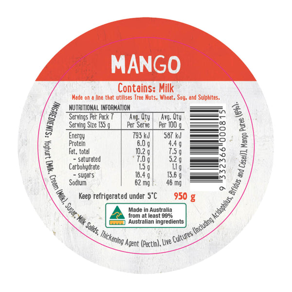 Harris Farm Yoghurt Mango 950g | Harris Farm Online