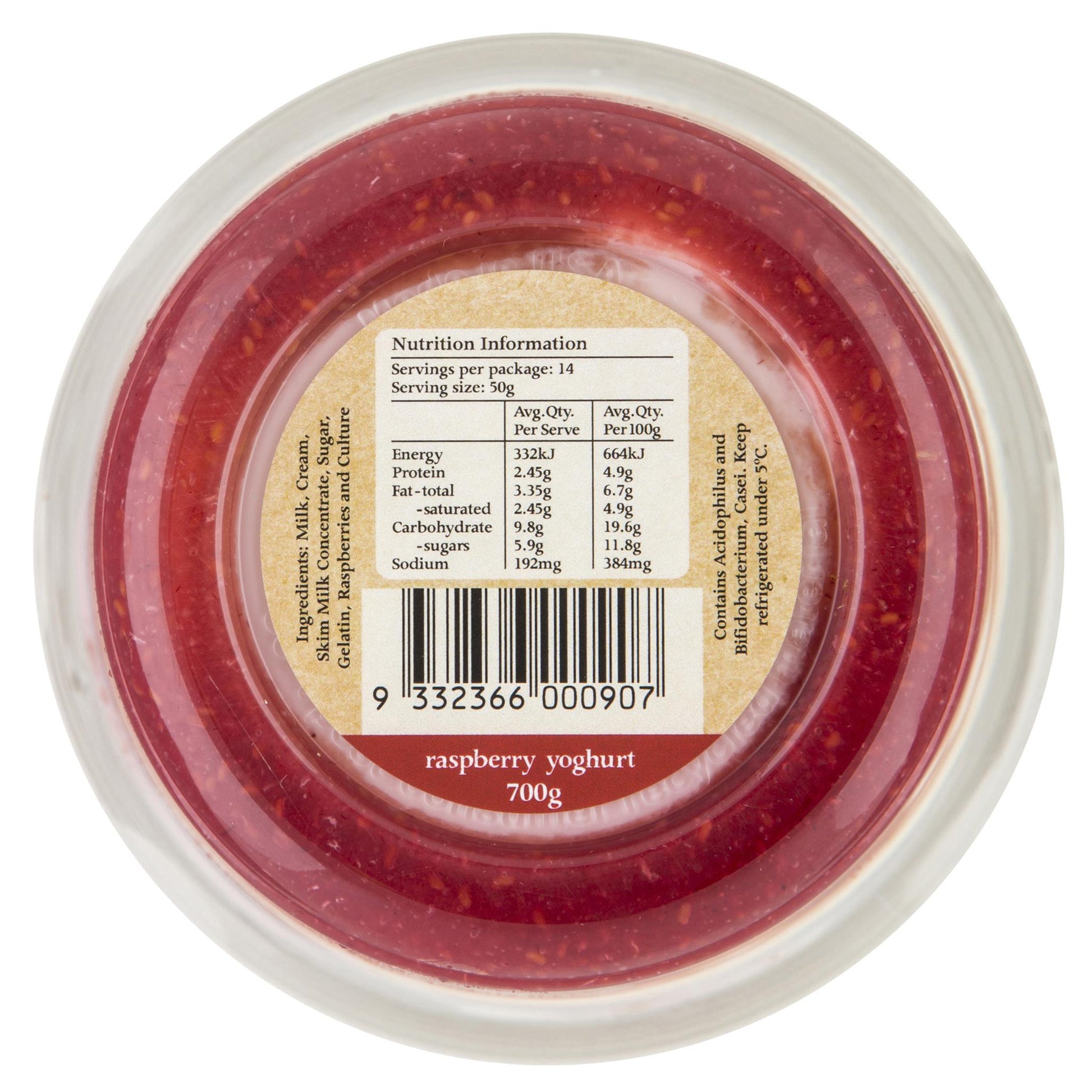 Harris Farm Yoghurt Raspberry 700g , Frdg2-Dairy - HFM, Harris Farm Markets
 - 2