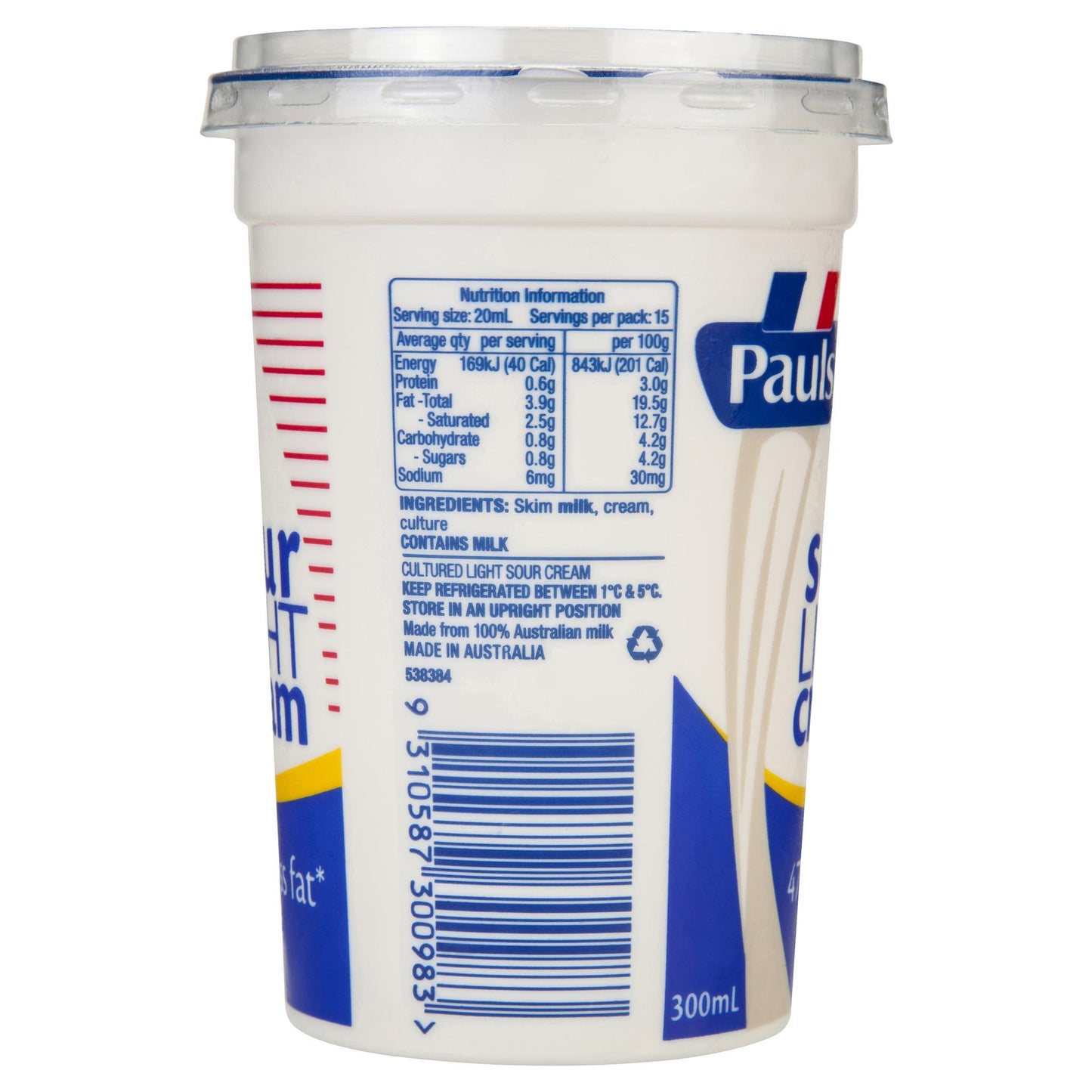 Pauls Sour Cream Light 300ml , Frdg2-Dairy - HFM, Harris Farm Markets
- 2