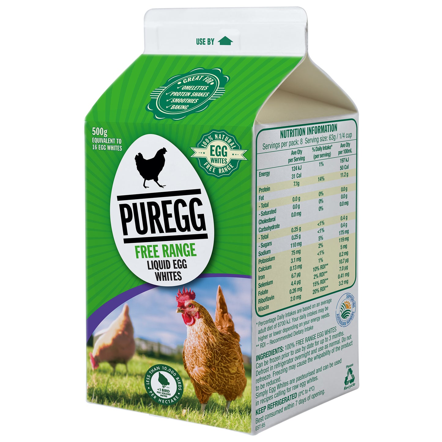 Puregg Free Range Liquid Egg Whites 500g | Harris Farm Markets Online