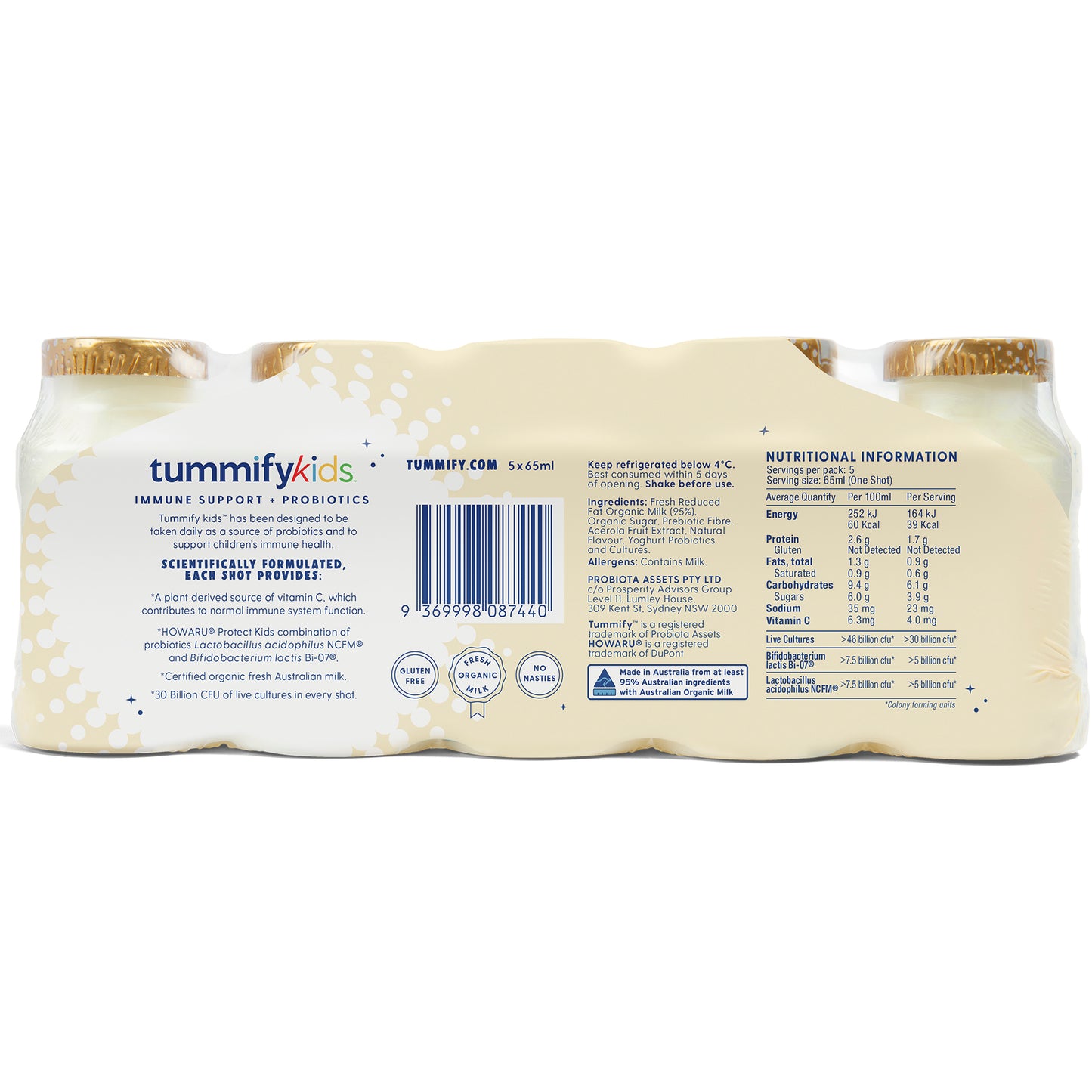 Tummify Kids Organic Vanilla Probiotic Shot | Harris Farm Online