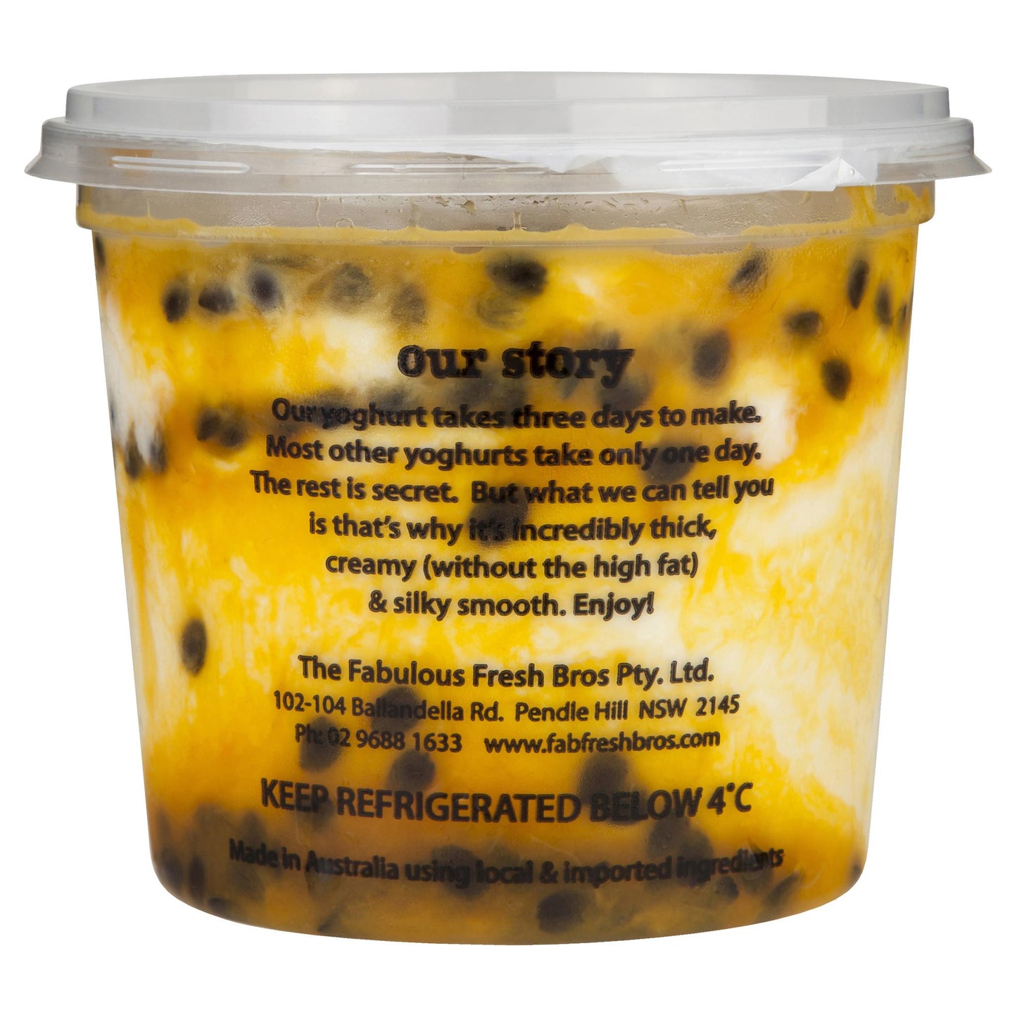 Ruby & Roy's Yoghurt Passionfruit Authentic Greek Divine 350g , Frdg2-Dairy - HFM, Harris Farm Markets
- 2