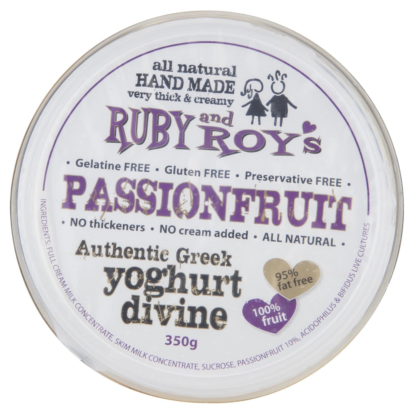 Ruby & Roy's Yoghurt Passionfruit Authentic Greek Divine 350g , Frdg2-Dairy - HFM, Harris Farm Markets
- 3