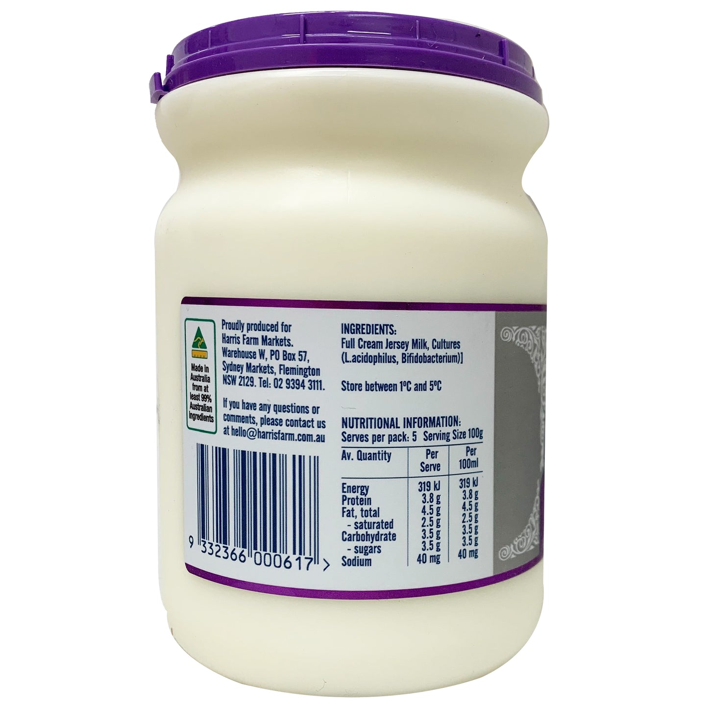 Pure Pastures Natural Yoghurt Jersey Milk 500g Pot | Harris Farm Online