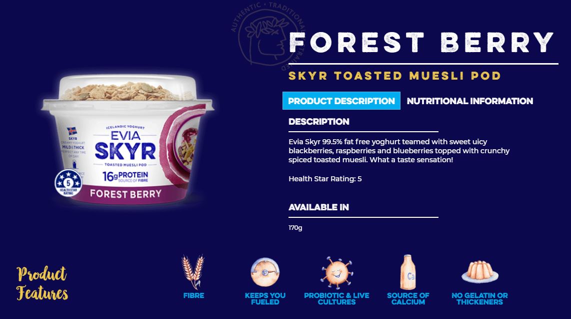 Evia Forest Berry SkyR Toasted Muesli Pod 170g
