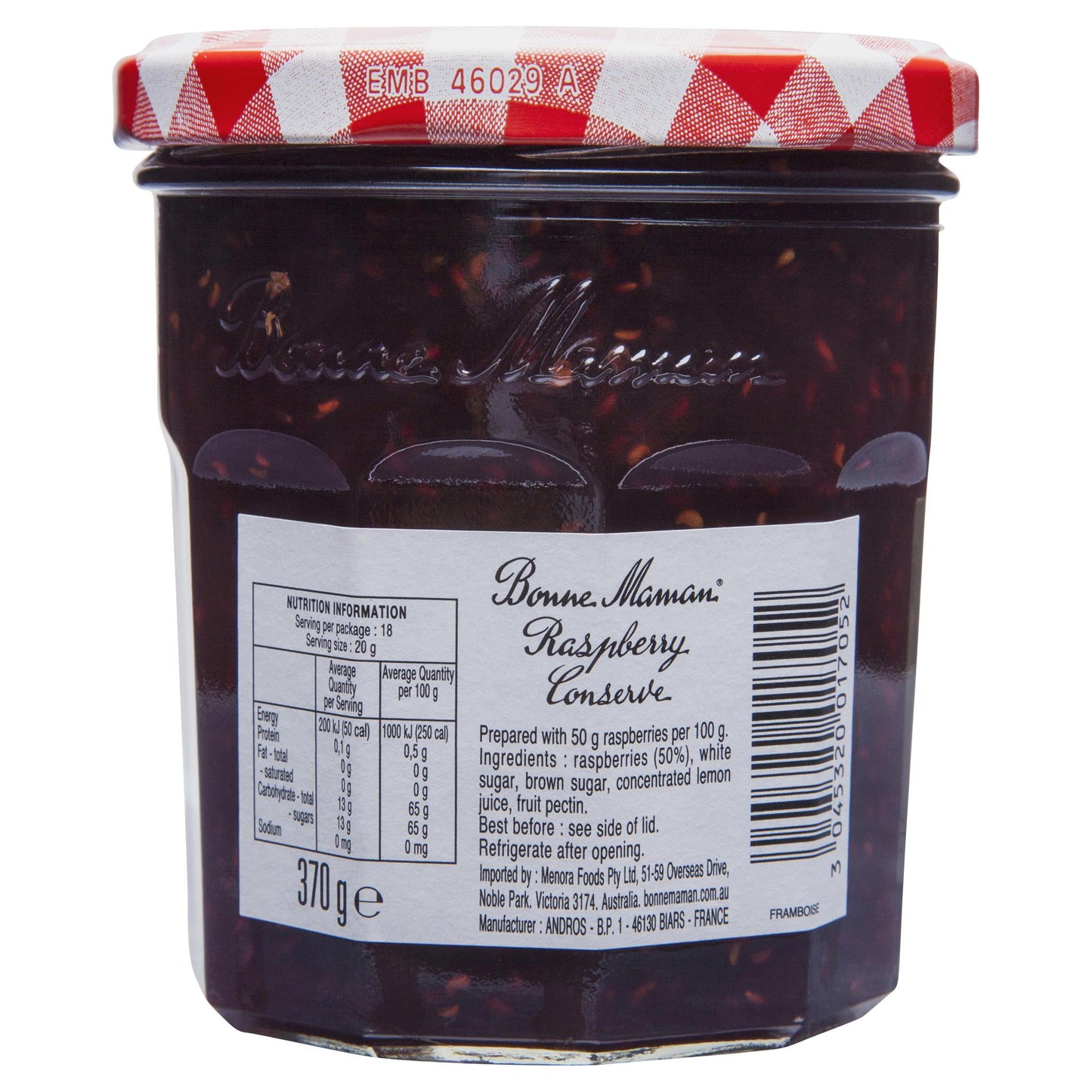 Bonne Raspberry Jam 370g , Grocery-Condiments - HFM, Harris Farm Markets
- 2