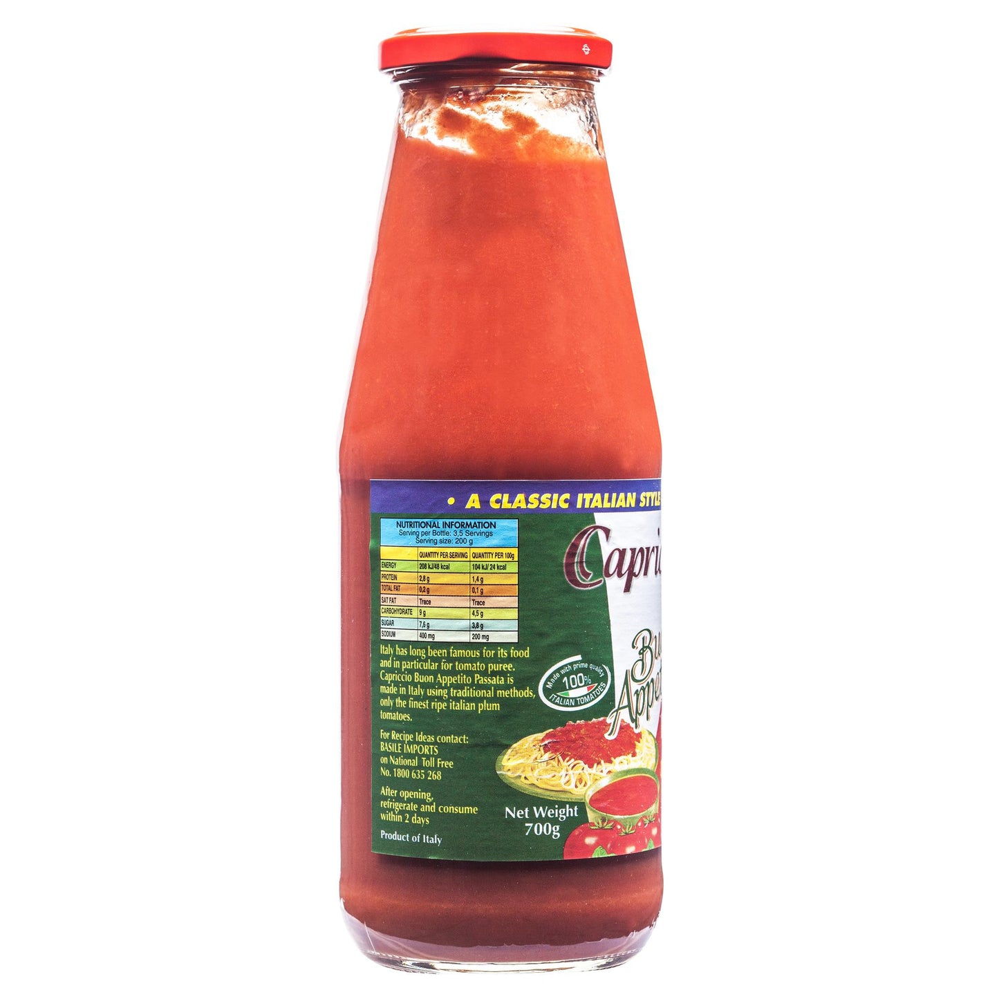 Capriccio Passata 700g , Grocery-Can Veg - HFM, Harris Farm Markets
- 2