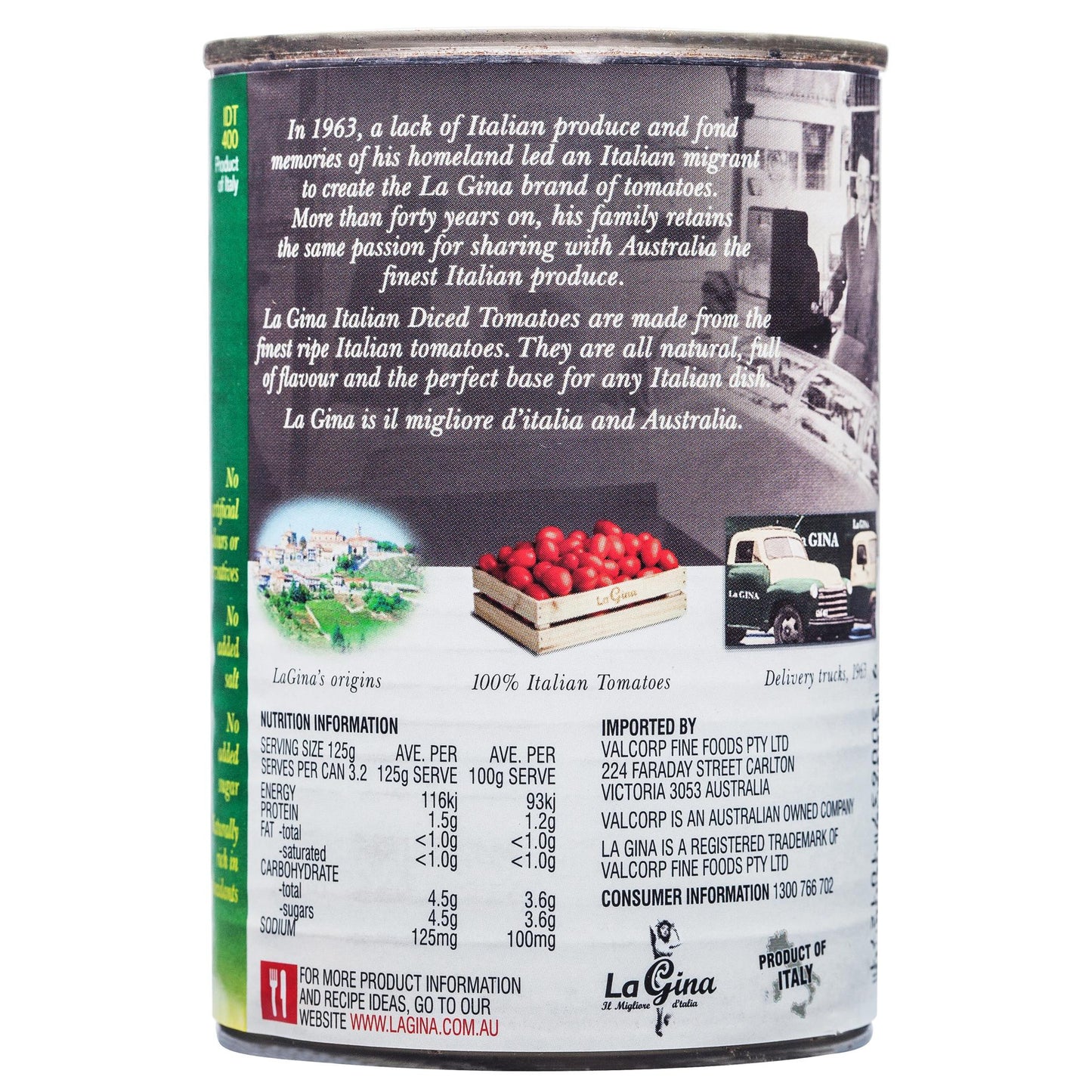 La Gina Diced Tomatoes 400g , Grocery-Can Veg - HFM, Harris Farm Markets
- 2