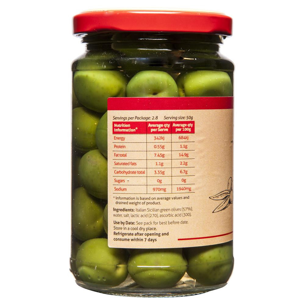 Sandhurst Whole Sicilian Green Olives 280g , Grocery-Antipasti - HFM, Harris Farm Markets
- 2