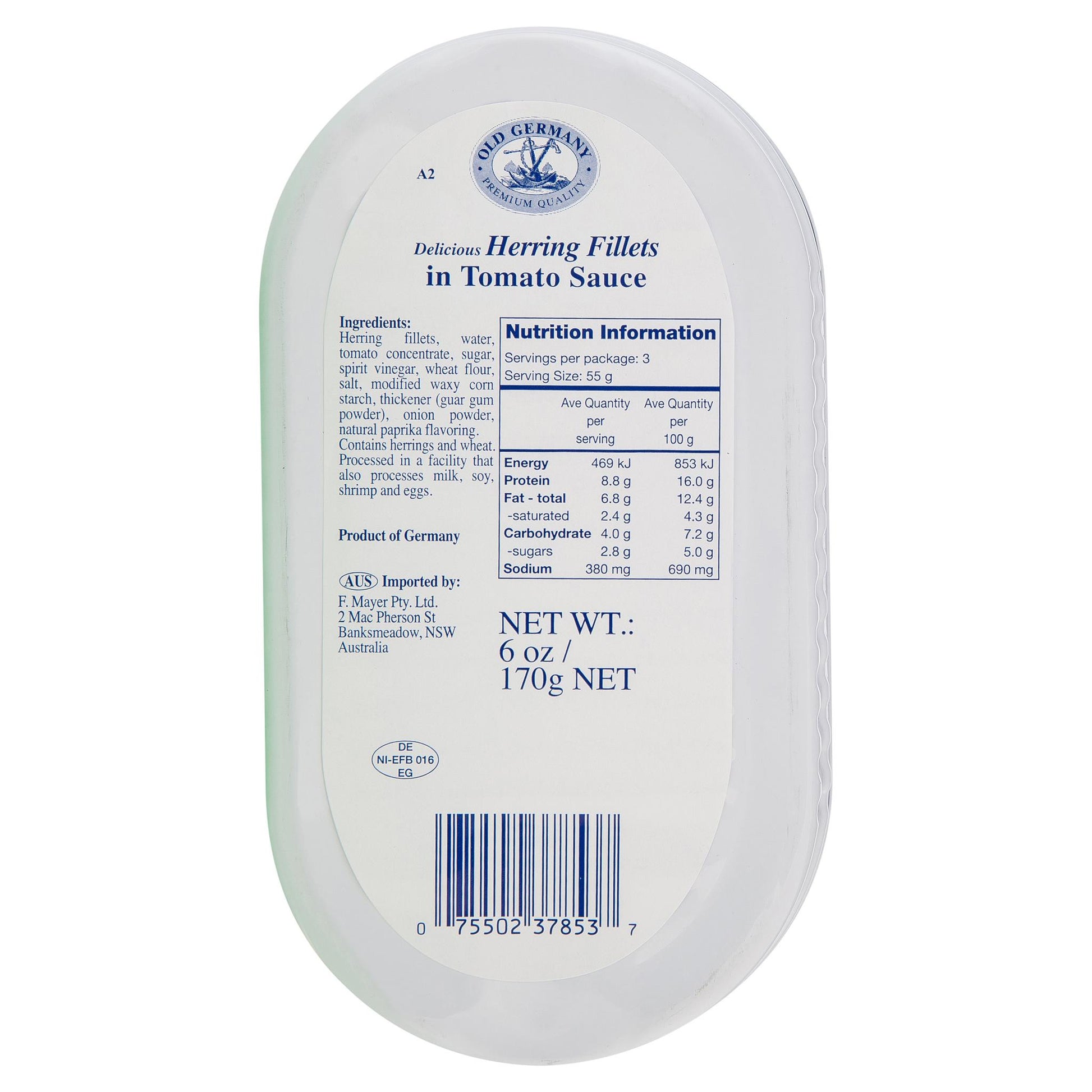 Old Germany Herrings In Tomato Sauce 170g , Grocery-Can or Jar - HFM, Harris Farm Markets
 - 2