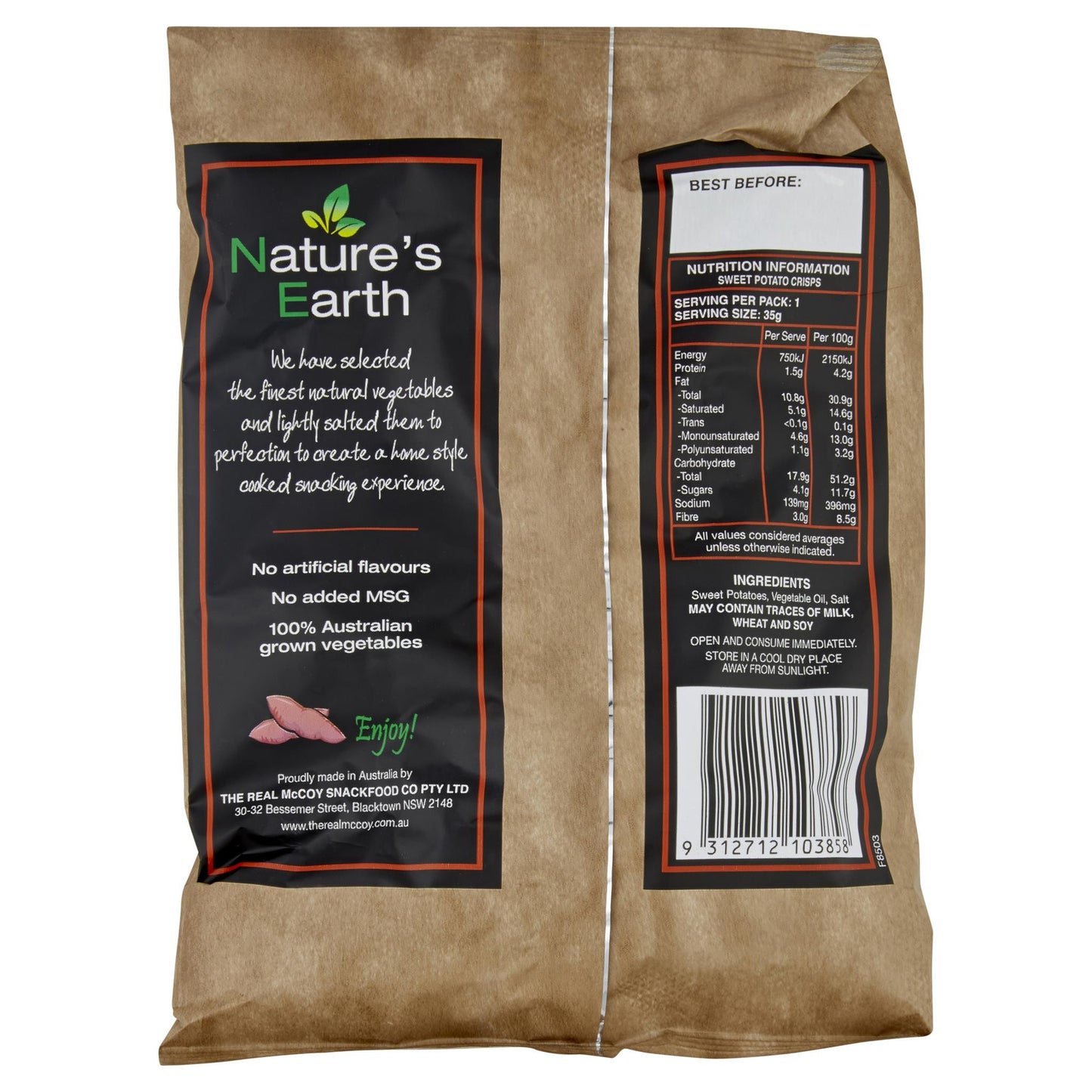 Nature's Earth Crisps Sweet Potato 35g , Grocery-Confection - HFM, Harris Farm Markets
- 2
