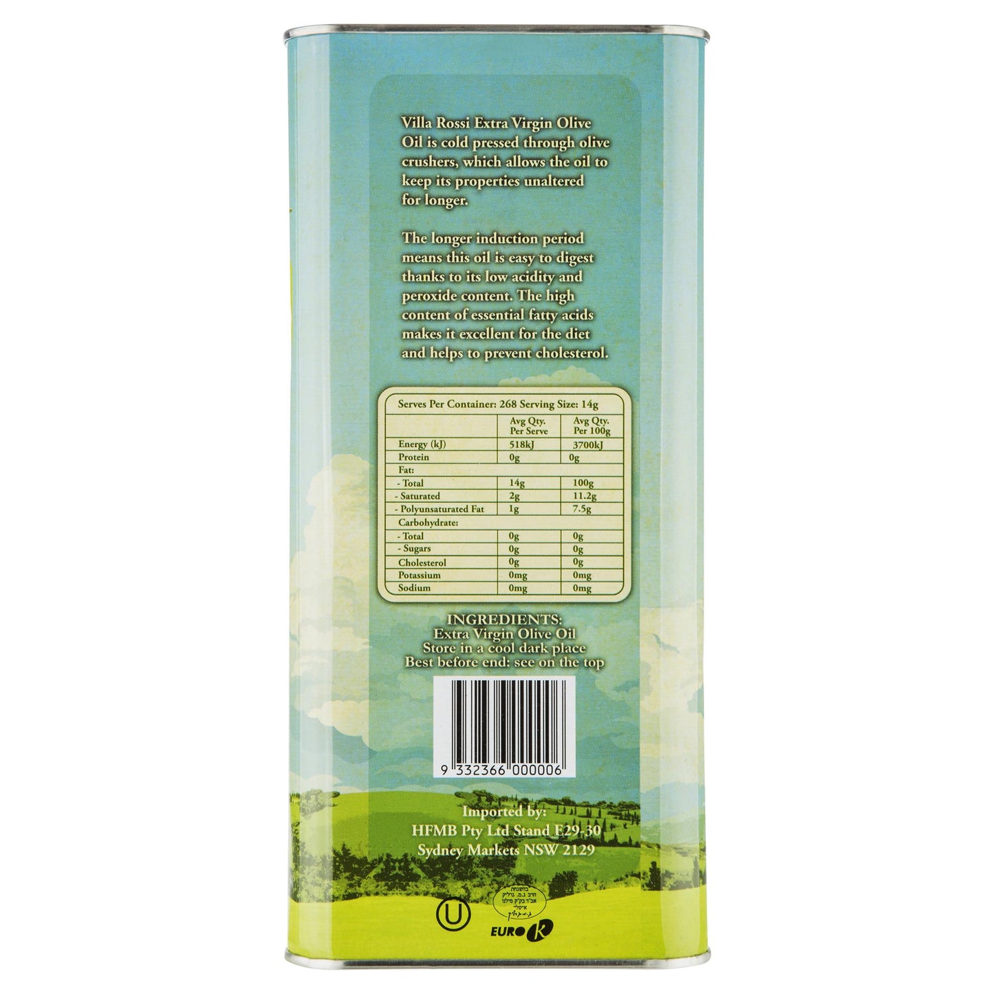 Villa Rossi Extra Vrgin Olive Oil 4l , Grocery-Oils - HFM, Harris Farm Markets
- 3
