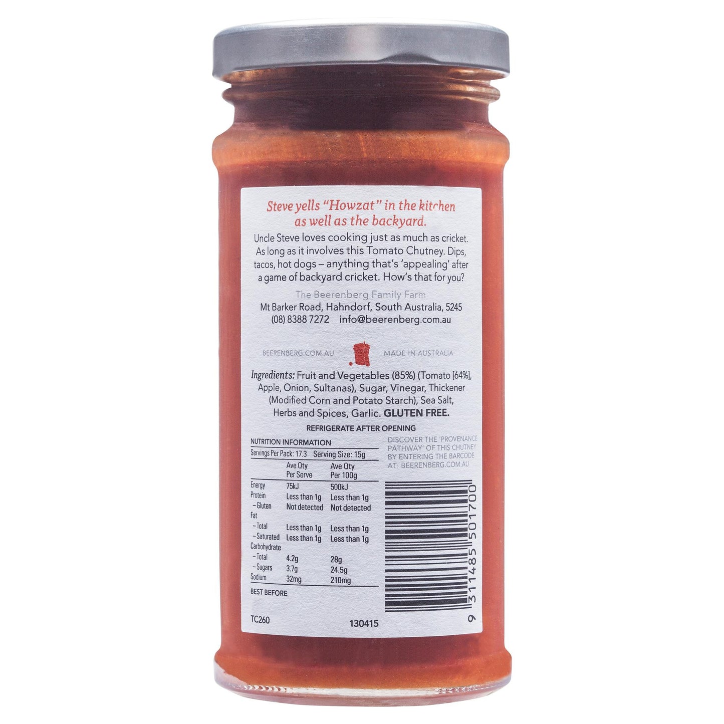 Beerenberg Chutney Tomato 260g , Grocery-Cooking - HFM, Harris Farm Markets
- 2