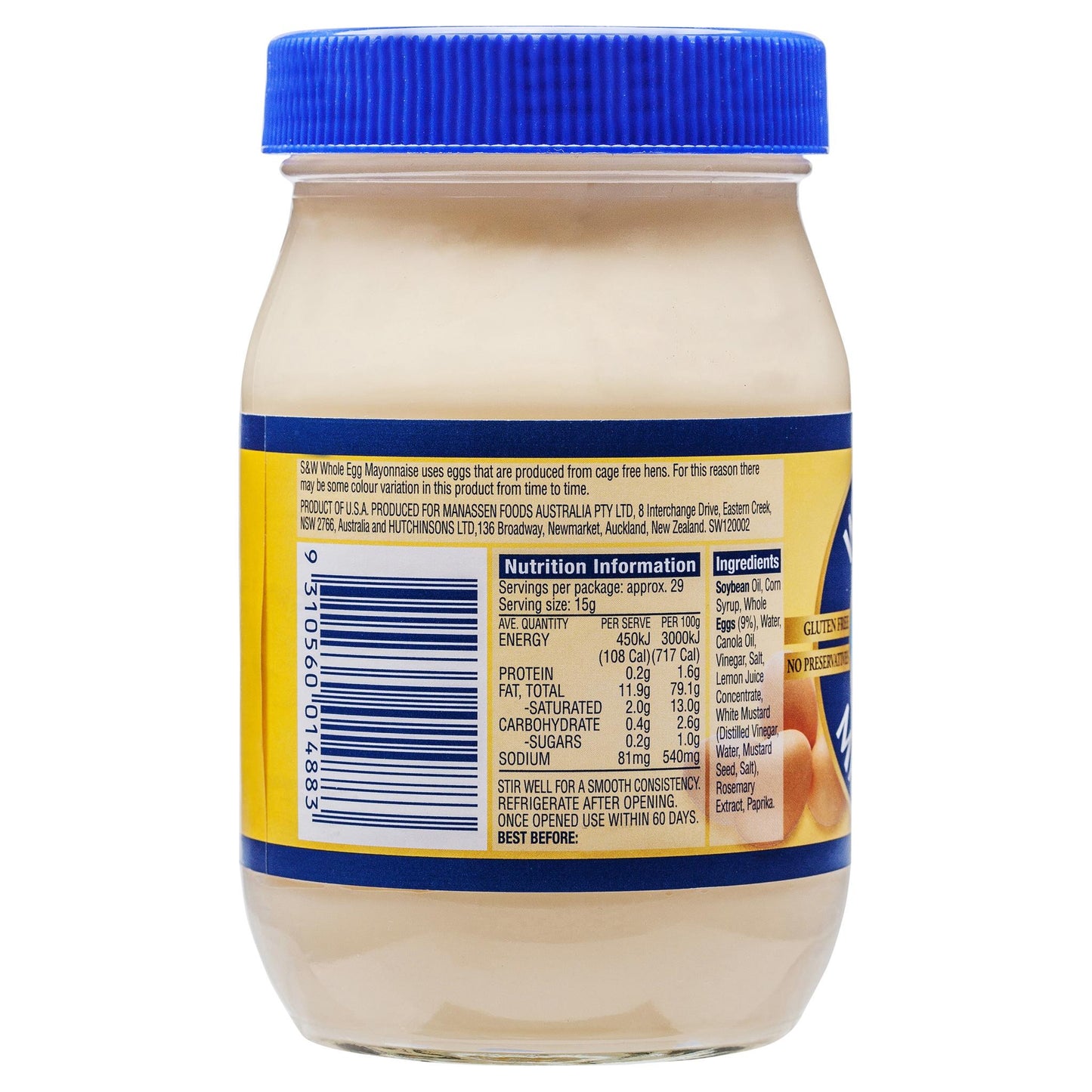 S&W Egg Mayo Original 440g , Grocery-Cooking - HFM, Harris Farm Markets
- 2